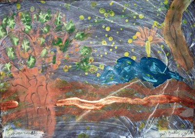 Abstract painting: Between Worlds